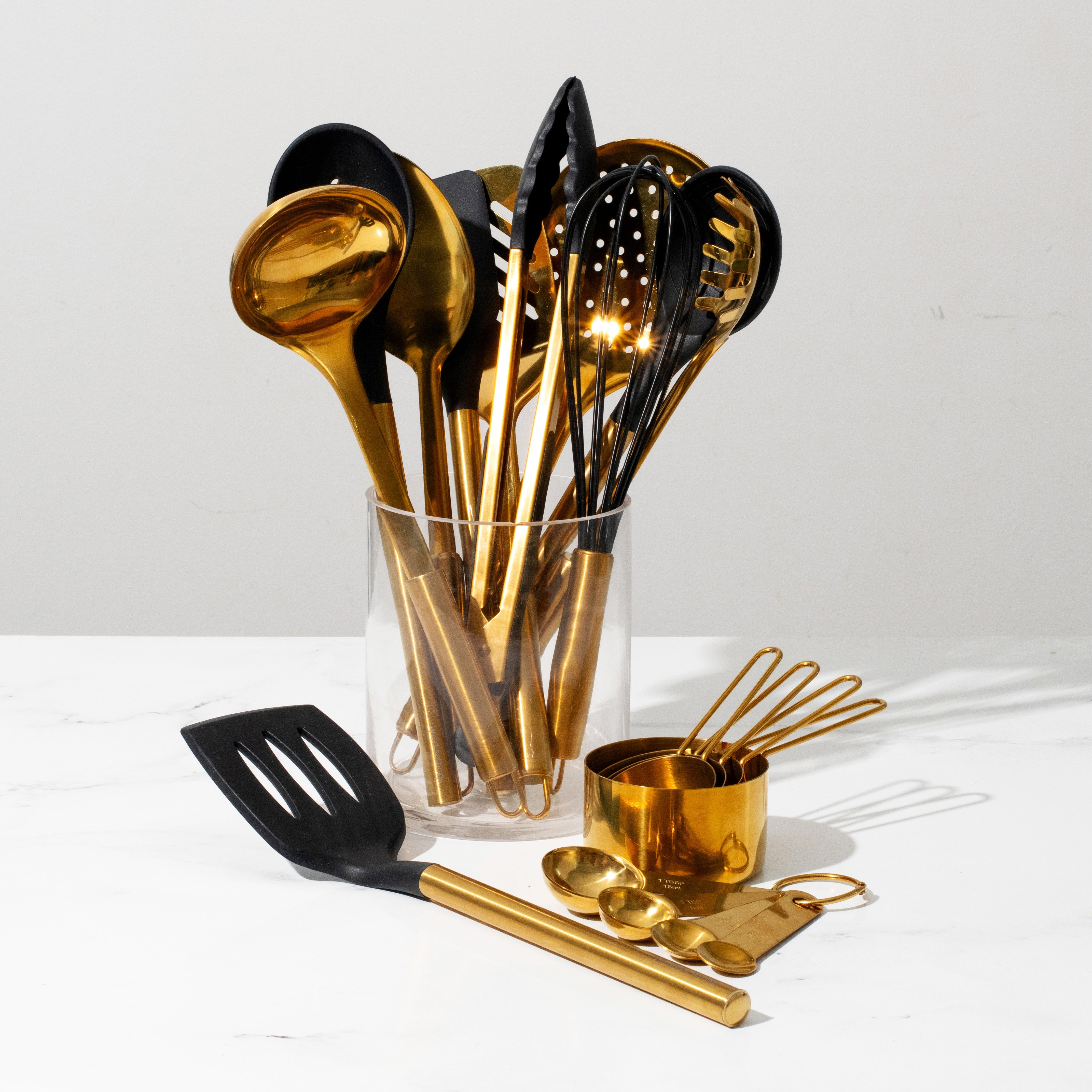 Black and Gold Complete Kitchen Utensils Set