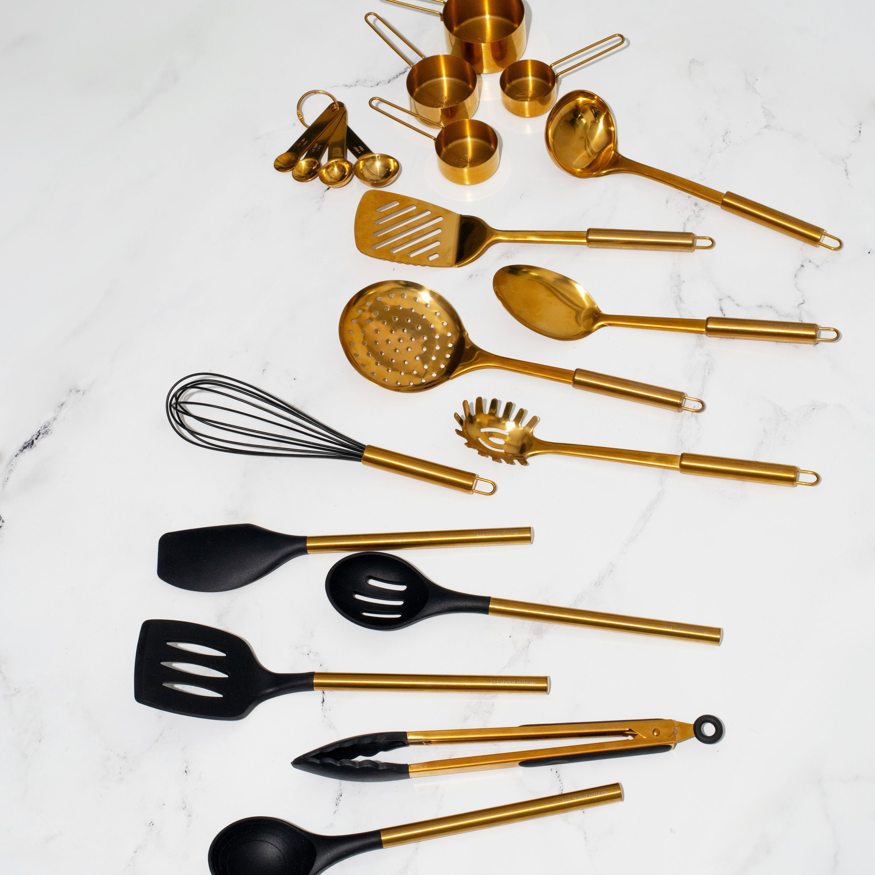 Black and Gold Complete Kitchen Utensils Set