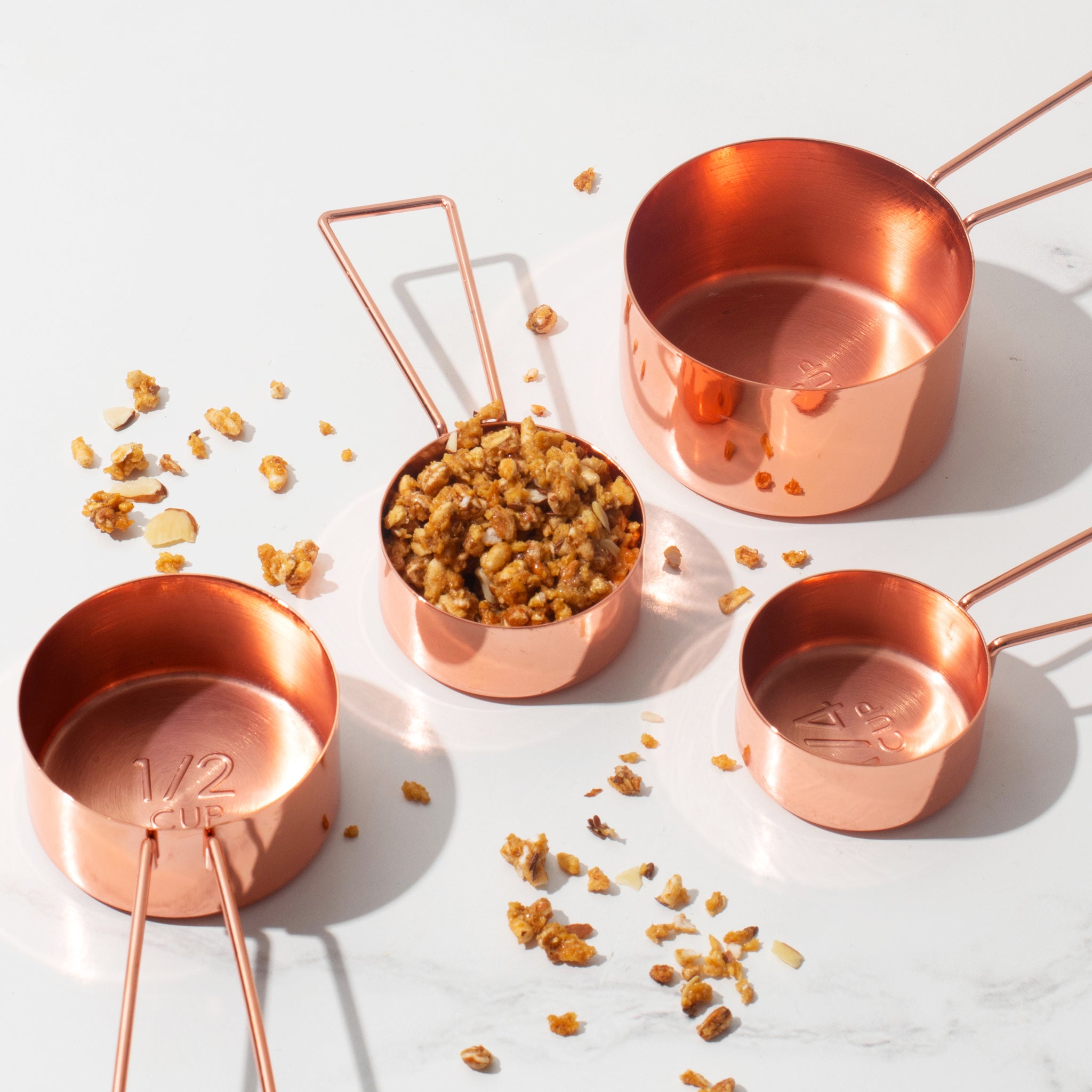 Copper Measuring Cups and Spoons Set