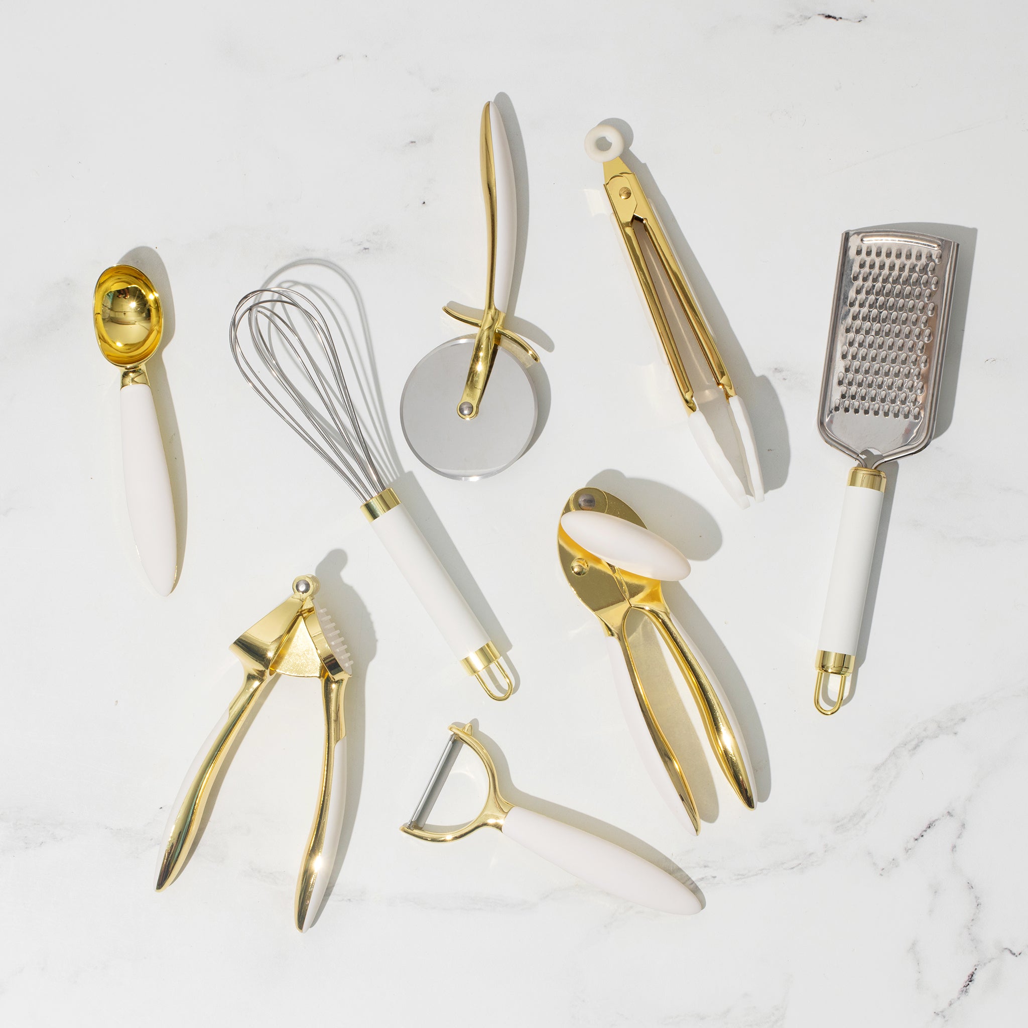 White and Gold Kitchen Tool Set - Styled Settings