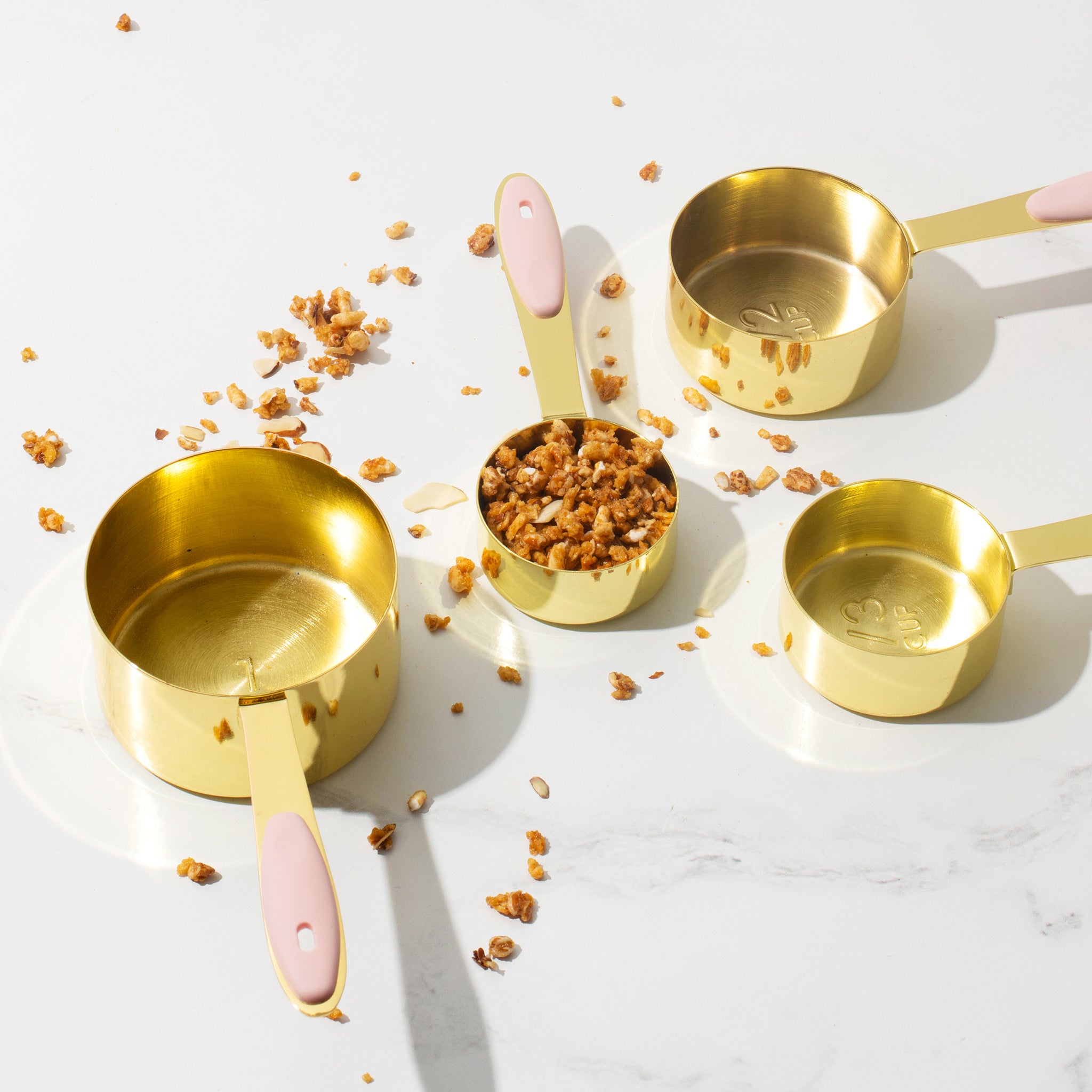 Pink and Gold Measuring Cups and Spoons Set - Styled Settings