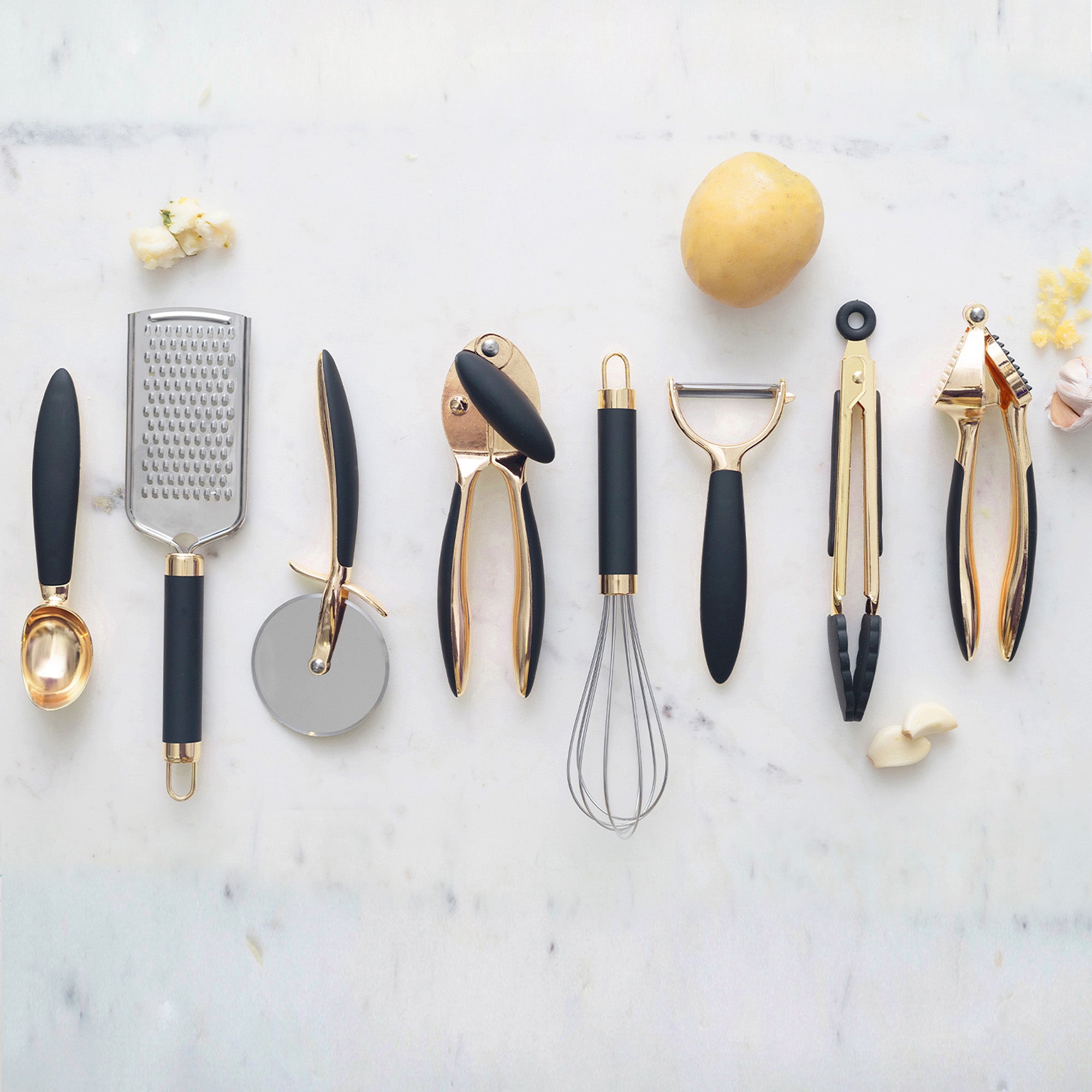Black and Gold Kitchen Tool Set - Styled Settings