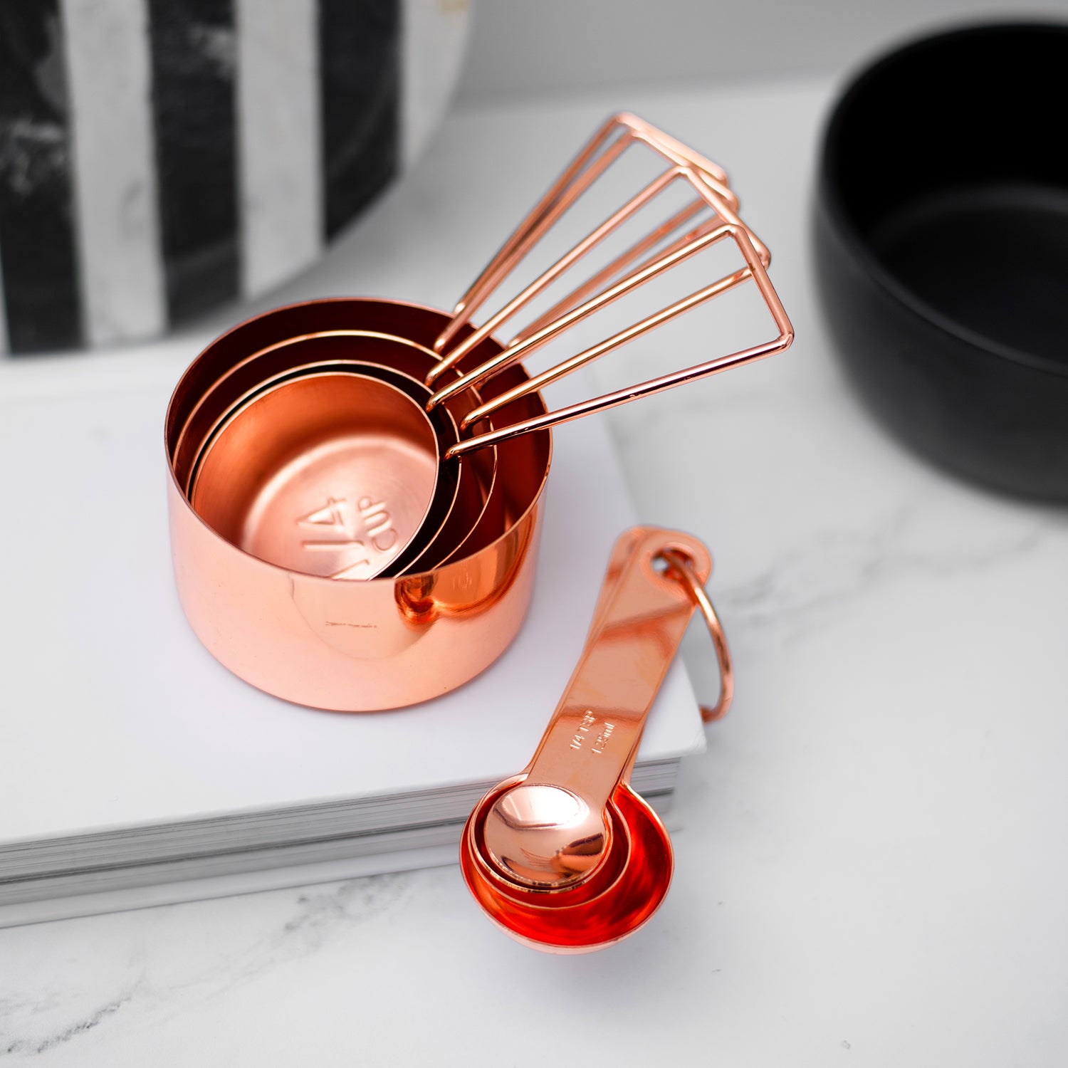 Copper Measuring Cups and Spoons Set - Styled Settings