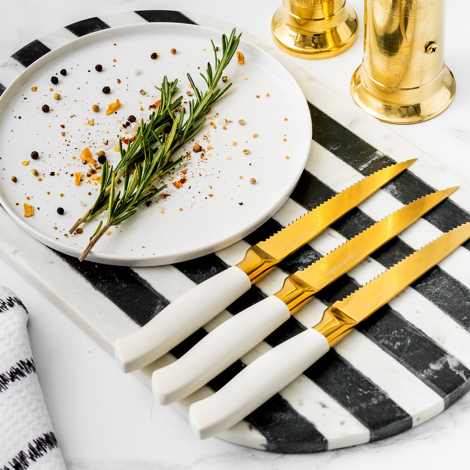 White and Gold Knife Set with … curated on LTK