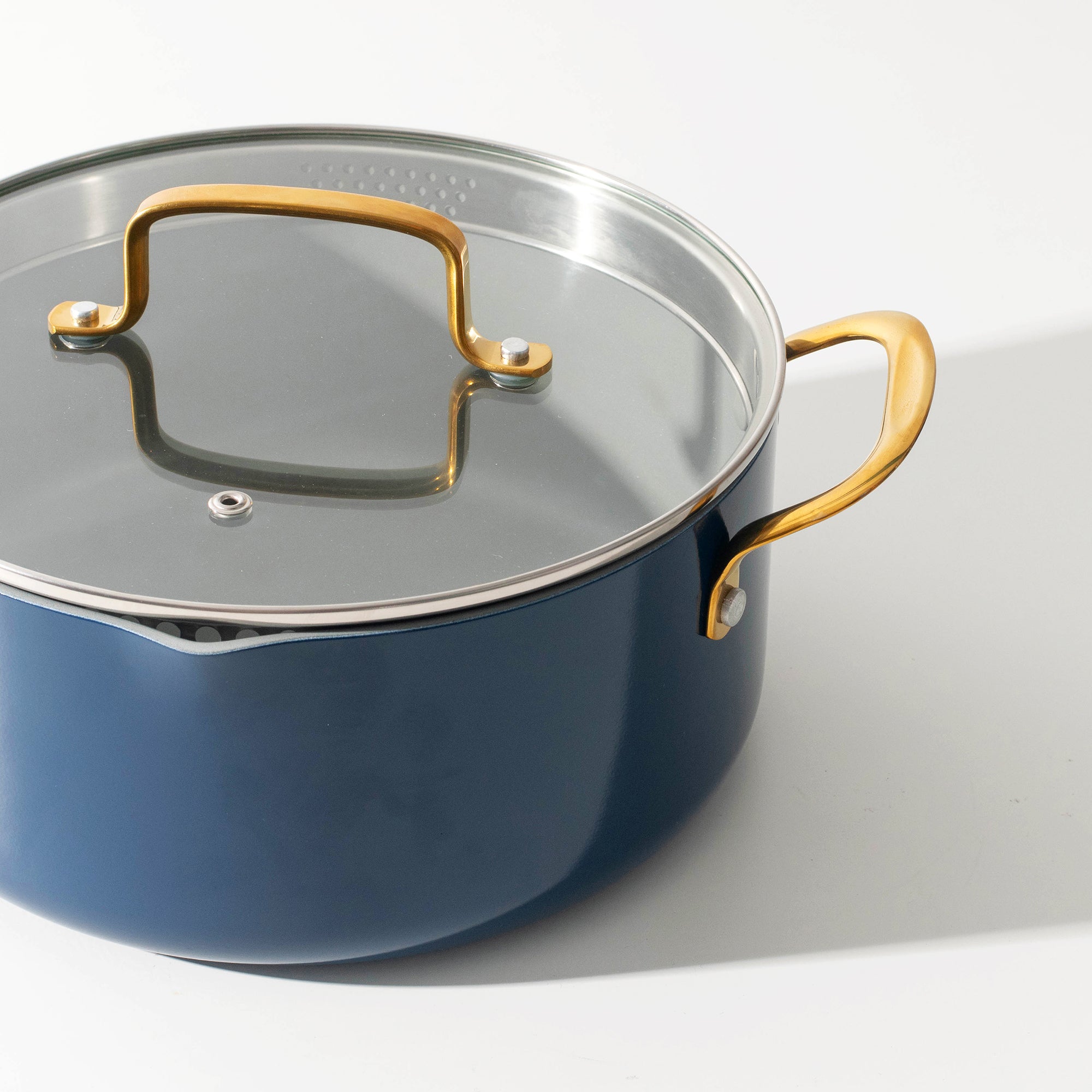 Navy and Gold Nonstick Pots and Pans Set