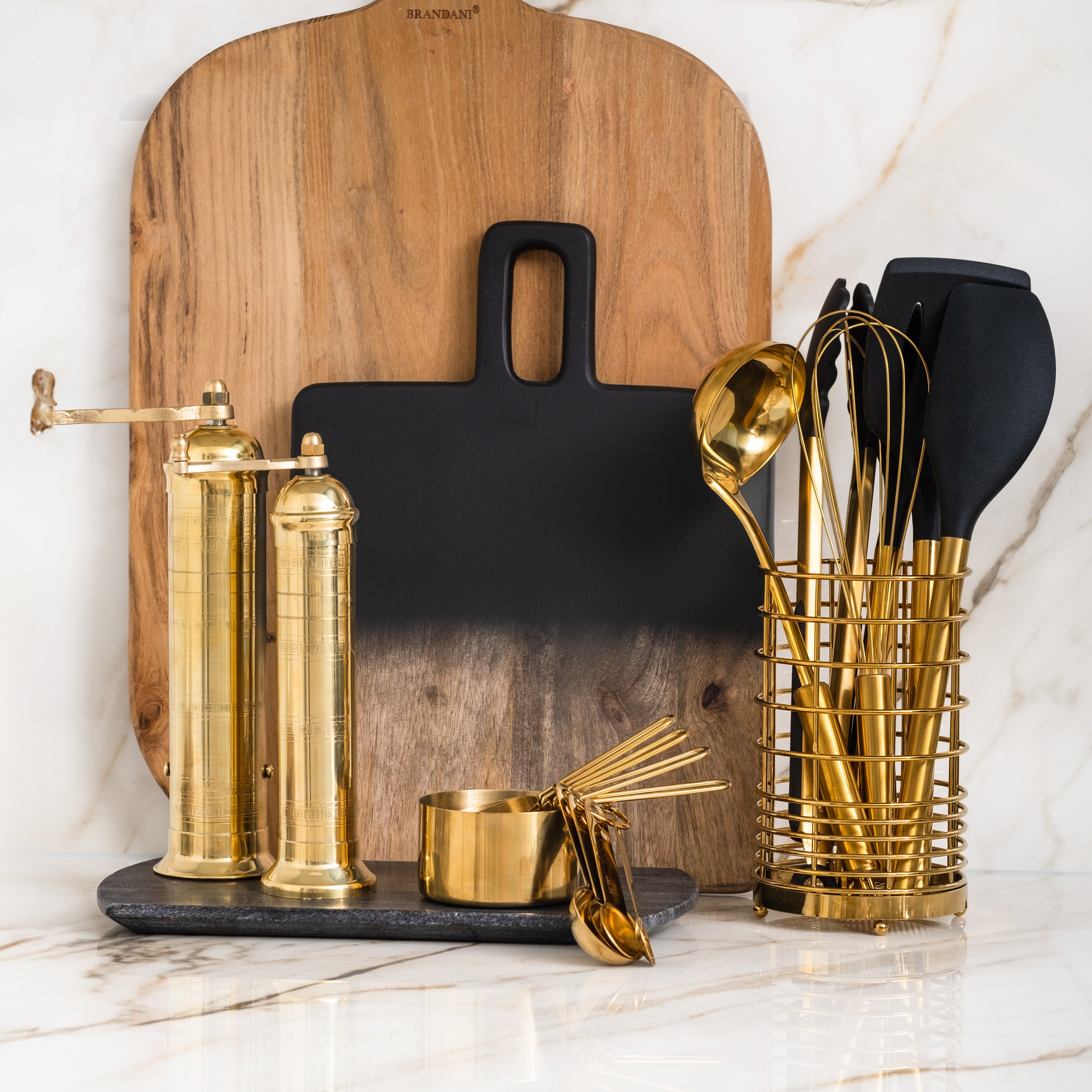 Black and Gold Kitchen Utensils Duo