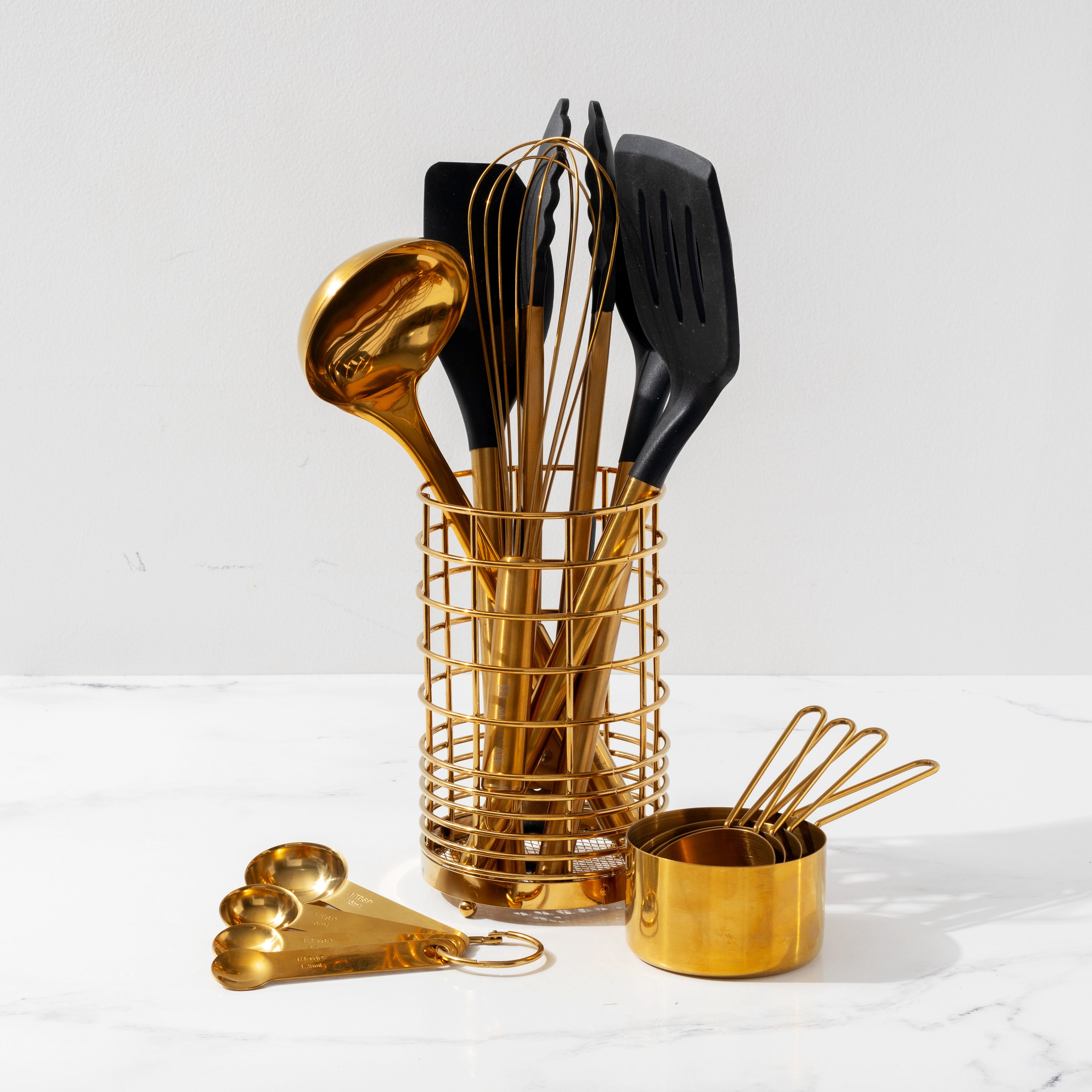 Black and Gold Kitchen Utensils Duo