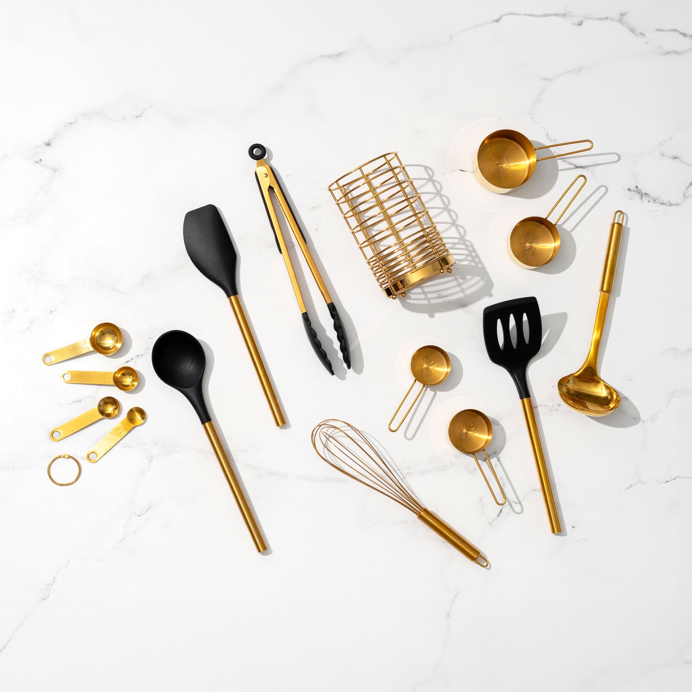 Black and Gold Kitchen Utensils Duo