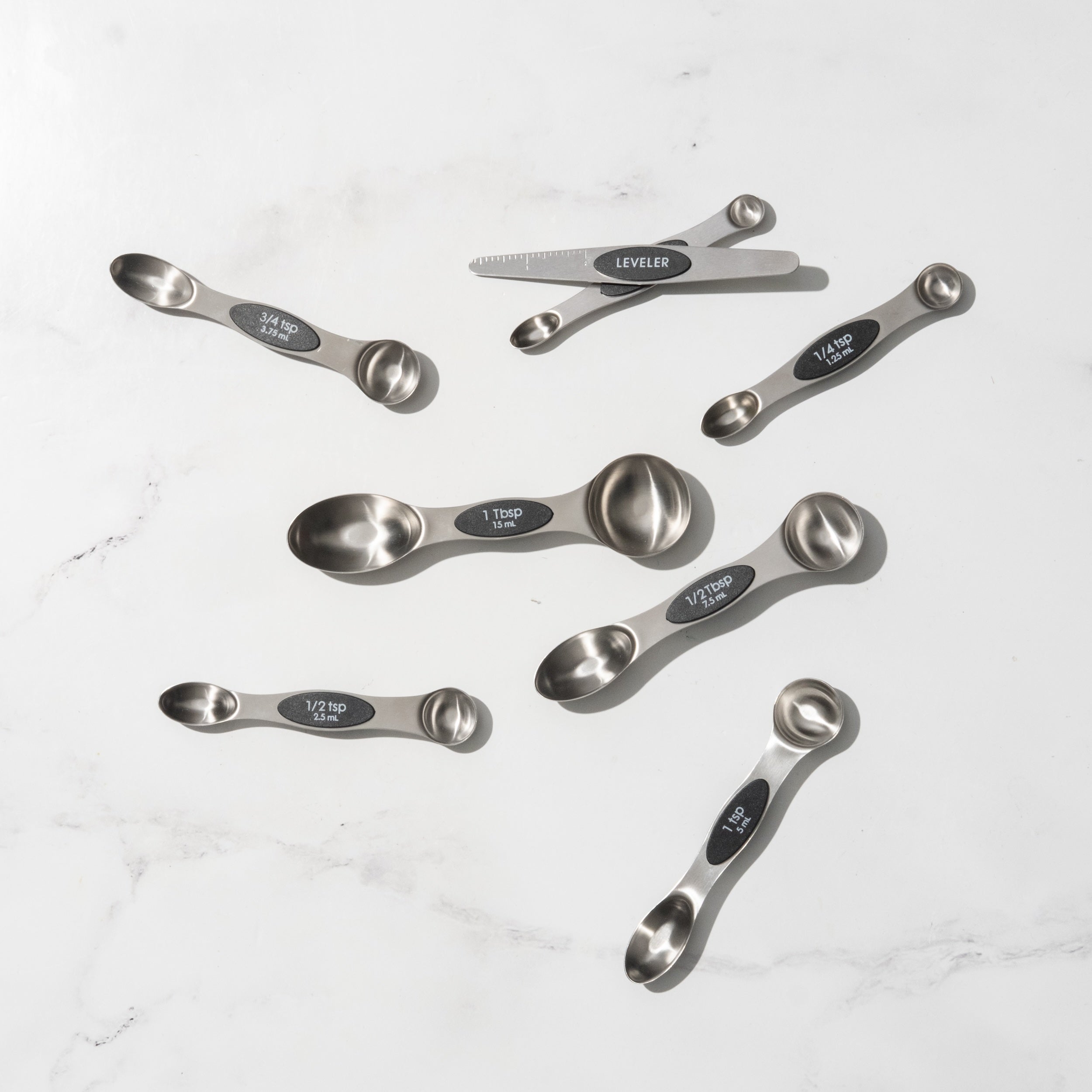 Classic Silver Magnetic Measuring Spoons Set